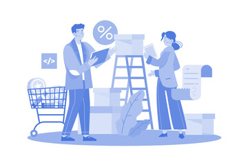 Wall Mural - businessman checking product quality