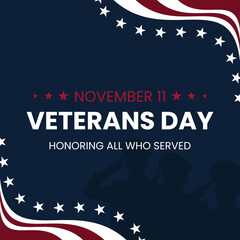 Wall Mural - Vector graphic of U.S.A Veterans Day background, November 11th, United state of America