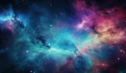 nebula and galaxies in space. abstract cosmos background, realistic nebula and shining stars. colorf