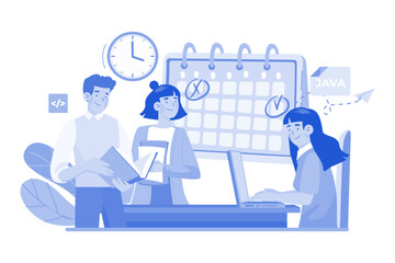 Wall Mural - business team managing task schedule