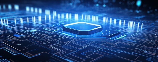 Computer Processors CPU concept, Motherboard digital chip. Technology science background, microchip and electronic circuit board. Advanced technology conceptual background