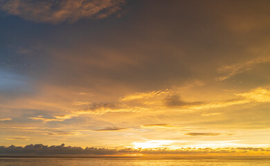 Wall Mural - abstract amazing scene of stuning colorful sunset or sunrise with clouds background in nature and tr