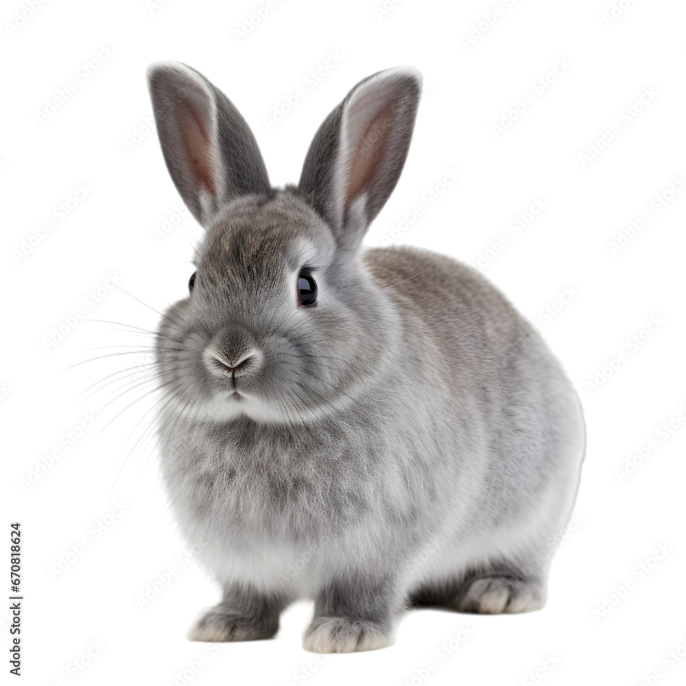 Stock-Illustration „front view of light gray netherland dwarf rabbit ...