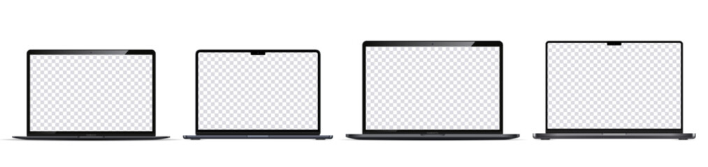 Wall Mural - Realistic Open Laptop with Blank Screen for you design. Device screen mockup. Vector illustration 2023-2024