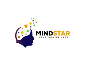 Wall Mural - star success mind head logo icon symbol design template illustration inspiration