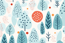 Winter Floral Seamless Pattern Background. Good For Fashion Fabrics, Children’s Clothing, T-shirts, Postcards, Email Header, Wallpaper, Banner, Posters, Events, Covers, And More.
