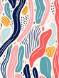 © TasaDigital - Colorful lines dots shapes floral seamless pattern background. Good for fashion fabrics, children’s clothing, T-shirts, postcards, email header, wallpaper, banner, posters, events, covers, and more.