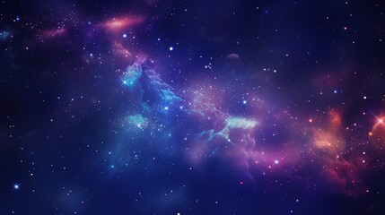 Abstract Space background panoramic, realistic nebula and shining stars.AI generated