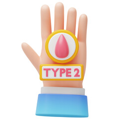 diabetes type 2 3D icon illustration 