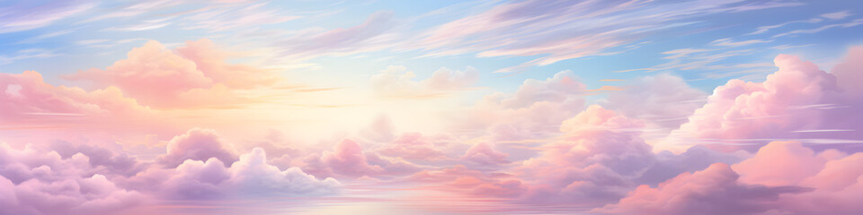 Poster - Colorful pastel clouds illustration background