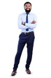 © Sumeet K/peopleimages.com - Portrait, pride and black man with arms crossed for business and professional corporate job. Smile, African and male entrepreneur consultant with confidence isolated on a transparent png background