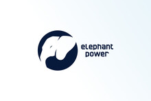 negative space elephant minimalist elegant modern logo vector