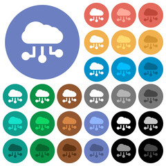 Poster - Cloud connections solid round flat multi colored icons