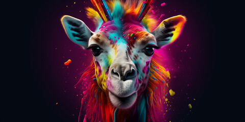 Wall Mural - Bright and colorful animal poster.