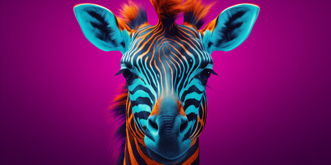 Wall Mural - Bright and colorful animal poster.