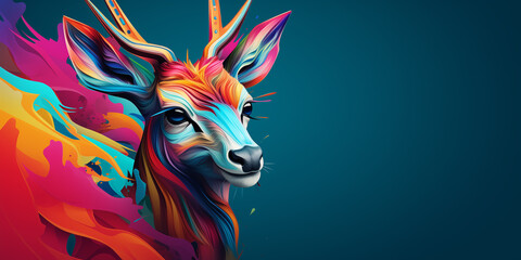 Wall Mural - Bright and colorful animal poster.