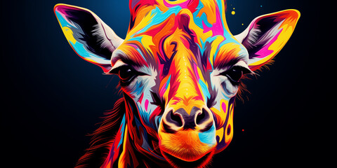 Wall Mural - Bright and colorful animal poster.