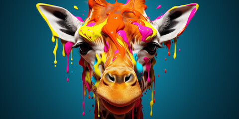 Wall Mural - Bright and colorful animal poster.