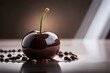 © Max_T - the art of chocolate-covered cherries with a macro shot that reveals the sumptuous details - AI Generative