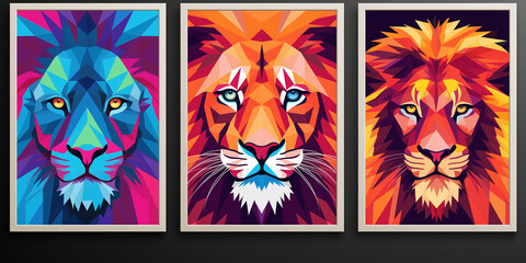 Wall Mural - Bright and colorful animal poster.