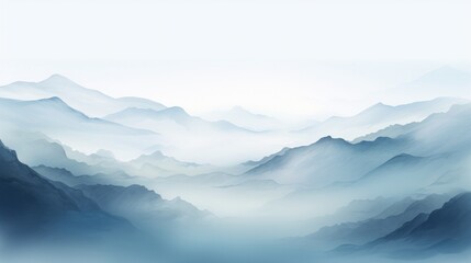  Minimalistic and abstract background illustration with fog, smoke, and mist, set against a mountainous landscape.