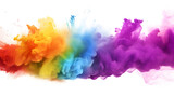 Fototapeta  - Rainbow spray powder cloud isolated on white background