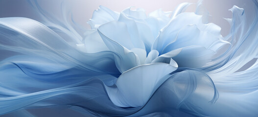 Wall Mural - Dark Blue petals, blossom flower flowers swirls Blue painted lines, isolated on white background