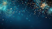 New Year's Eve background design with fireworks with empty copy space