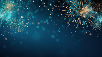 New Year's Eve background design with fireworks with empty copy space