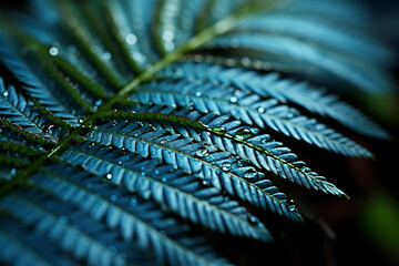 Fototapete - A close-up photograph of a fern leaf, where the intricate details are transformed into a mesmerizing pattern of geometric shapes.  