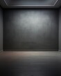 Minimal abstract background in the form of an empty room made of gray concrete with light for product presentation to overlay