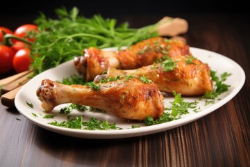 Poster - drumsticks garnished with fresh herbs