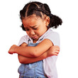© Sumeet K/peopleimages.com - Isolated girl child, sad and arms crossed with thinking, depression and anxiety by transparent png background. Young kid, fear and frustrated face with mental health, crying and angry in childhood