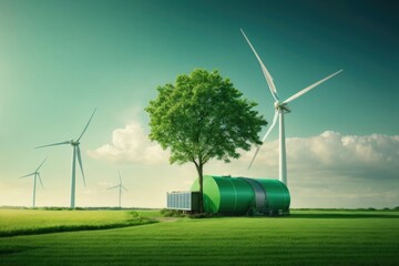 Wall Mural - wind turbine in the field