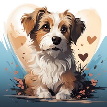 I Love My Dog Andy Griggs  Design Simple Line , Cartoon, Icon Illustration