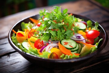 Wall Mural - picture of a salad with fresh mixed vegetables