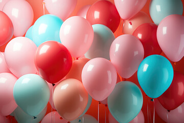 Wall Mural - balloons and colorful balloons with happy celebration party background