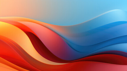 Wall Mural - abstract background with smooth lines in red, orange and blue colors