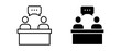 Journalism icon vector set. Outline interview symbol