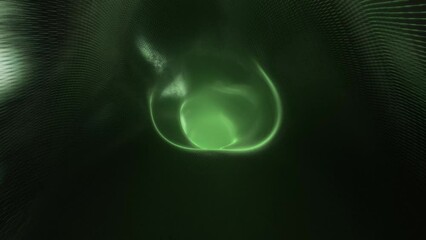 Wall Mural - Endless Vortex Tunnel With Abstract Green Gradient Light. Futuristic Loop. animation