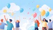 © Zhao Na - Cartoon campaign illustrations to celebrate Women Entrepreneurs Day，generated with AI.