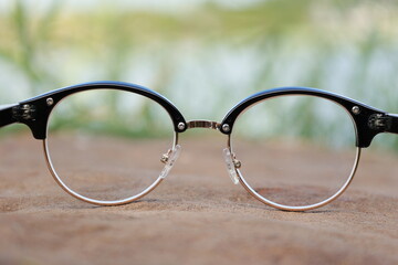 glasses on a wooden table