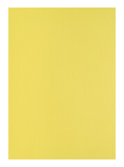 Wall Mural - yellow paper texture size A4, paper isolated with clipping path on transparent background