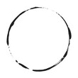 Pinselkreis mit schwarzer Farbe als Rahmen oder Umrandung
