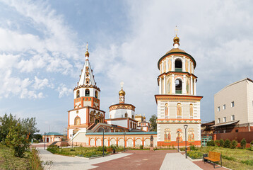 Poster - Russia, Irkutsk - July 25, 2018: The Cathedral of the Epiphany of the Lord. Orthodox Church, Catholic Church