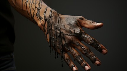 Dirty Hand isolated on solid background