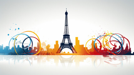 eiffel tower city olympic games in paris