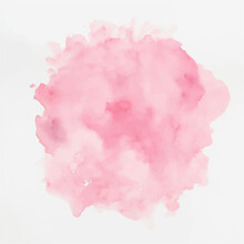 Pink Splashes, Abstract Pink Watercolor Background Texture On White, Hand Painted On Paper