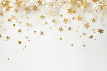 Wall Mural - gold stars on white background. christmas background for your design