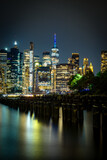 Fototapeta Koty - Skyline de Nueva York desde el Dumbo hasta el puerto de columnas
